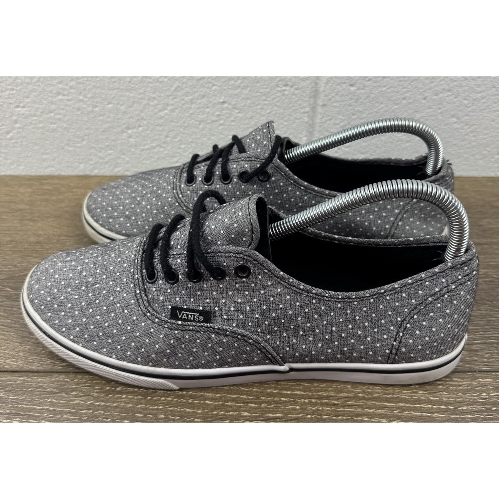 Vans Shoes Womens Sz 9 Casual Sneakers Gray Polka Dot Lace Up Low TB4R